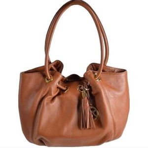 Michael Kors East West Brown Leather Ring Tote